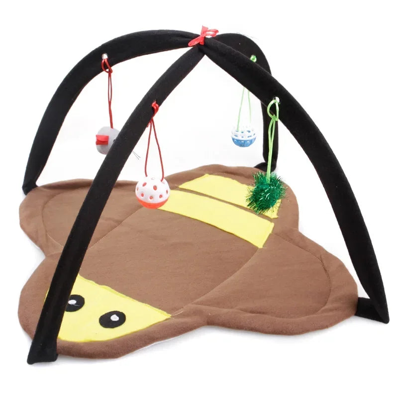 Cat Toys Portable Cat Tent Funny Pet Toys Mobile Activity Pets Play Bed Toys Cat Play Mat Blanket House Foldable Kitten Tents