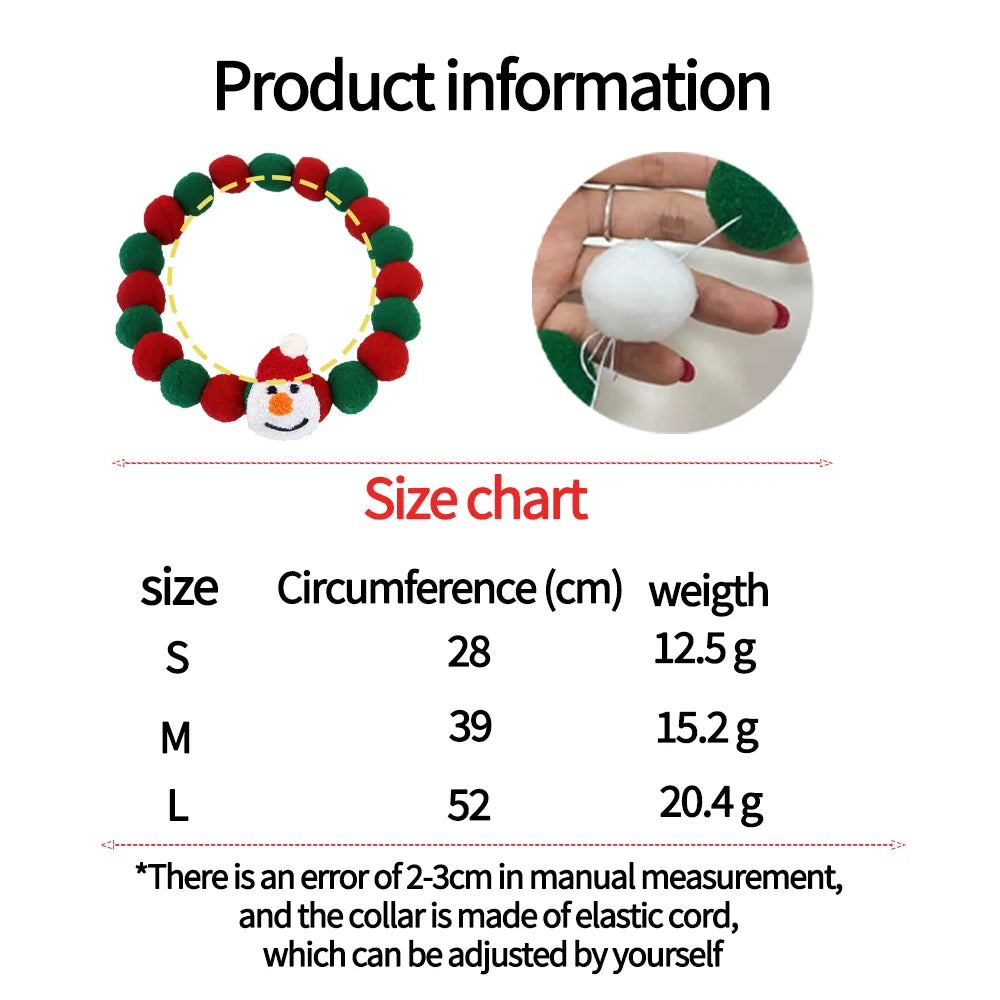 Christmas Pet Collars, Cat & Dog Funny Plush Balls Elastic Headpieces , Halloween , Party Accessories