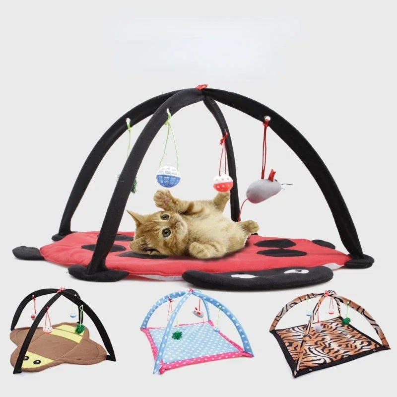 Cat Toys Portable Cat Tent Funny Pet Toys Mobile Activity Pets Play Bed Toys Cat Play Mat Blanket House Foldable Kitten Tents